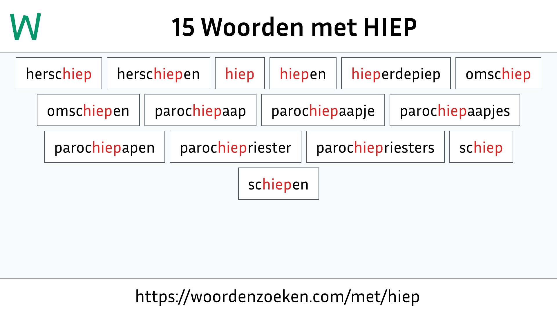 Woorden met HIEP