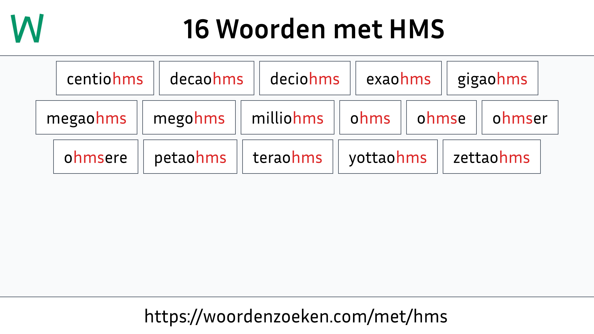 Woorden met HMS