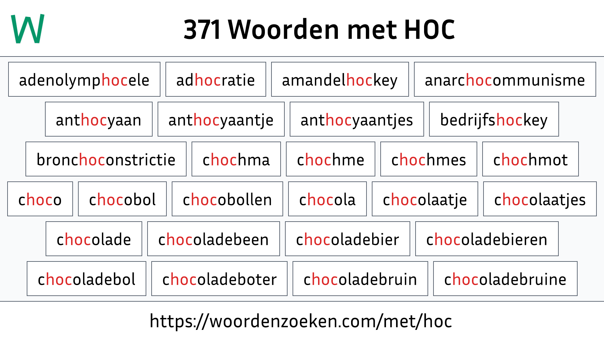 Woorden met HOC