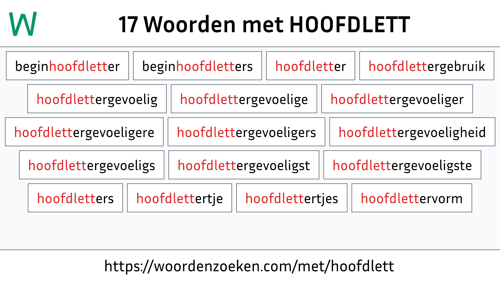 Woorden met HOOFDLETT