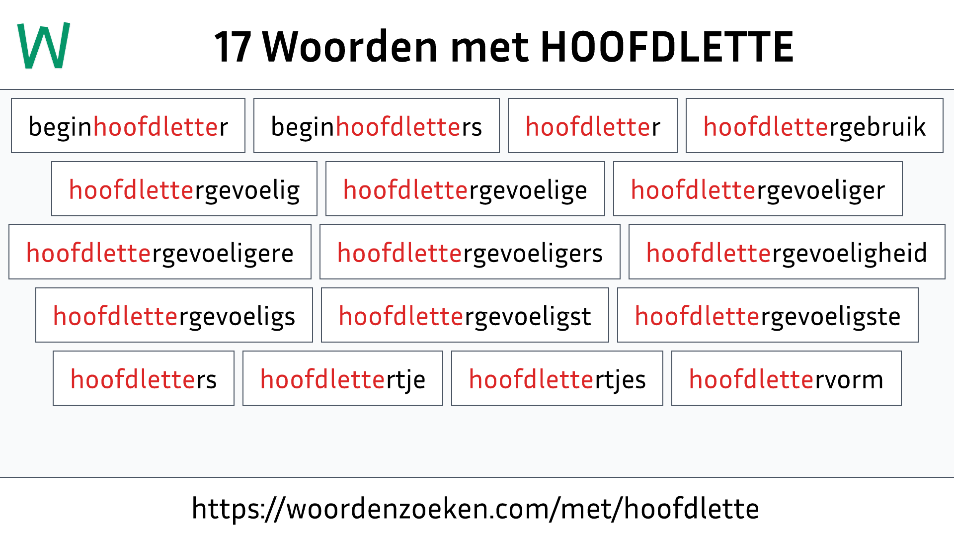 Woorden met HOOFDLETTE