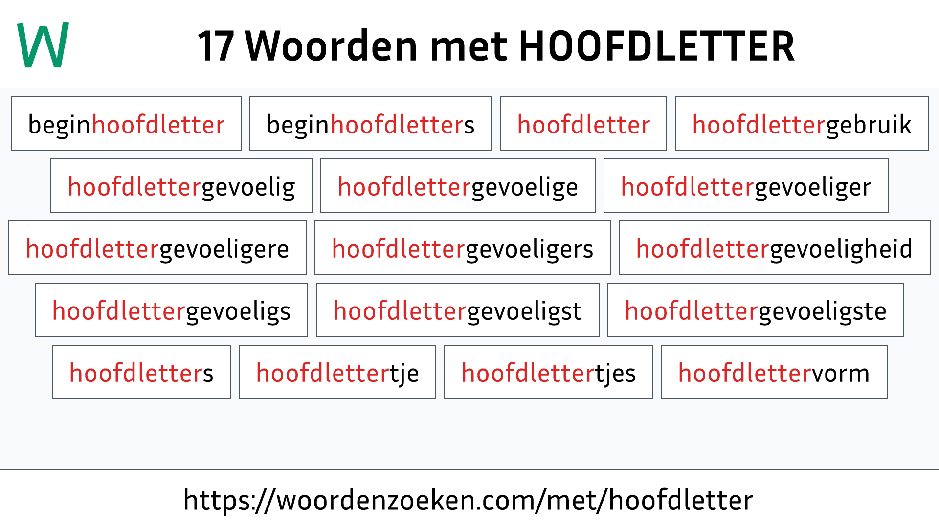 Woorden met HOOFDLETTER