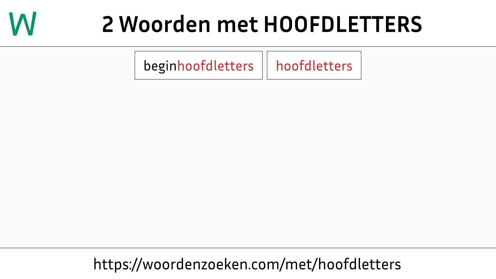 Woorden met HOOFDLETTERS