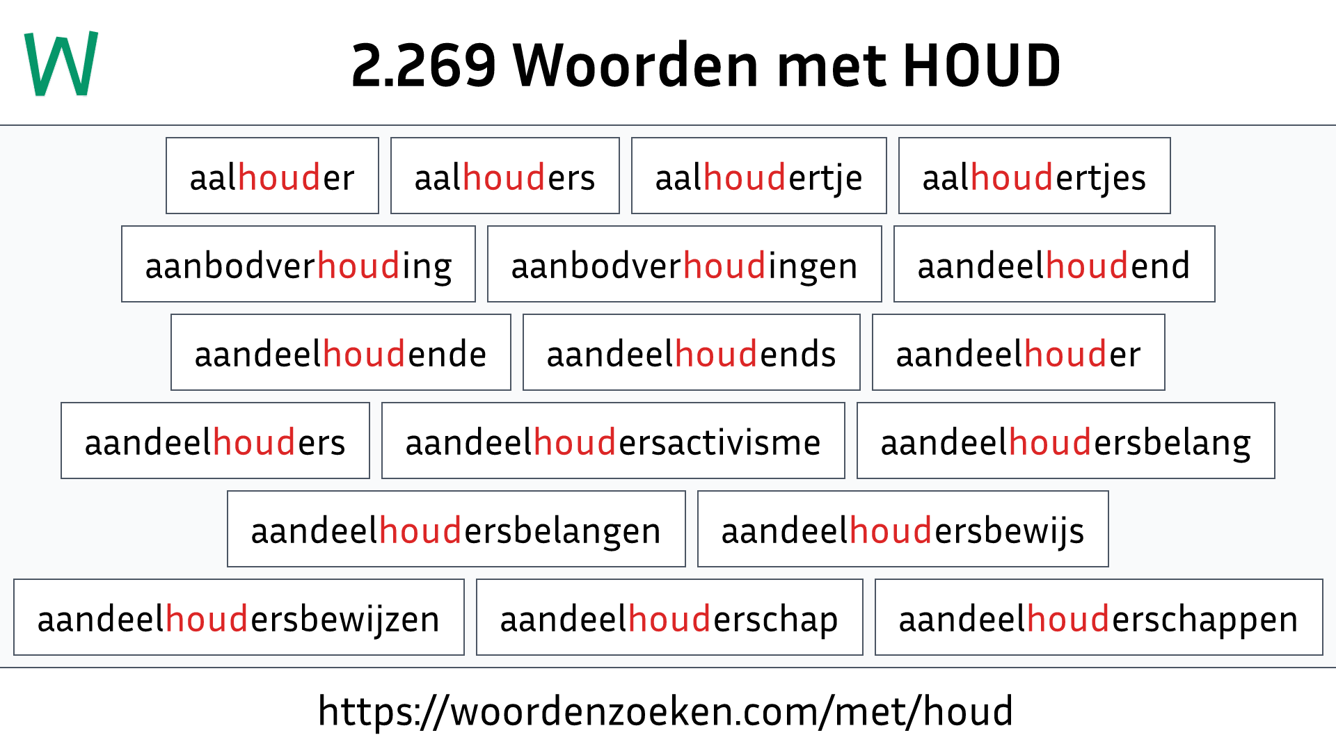 Woorden met HOUD