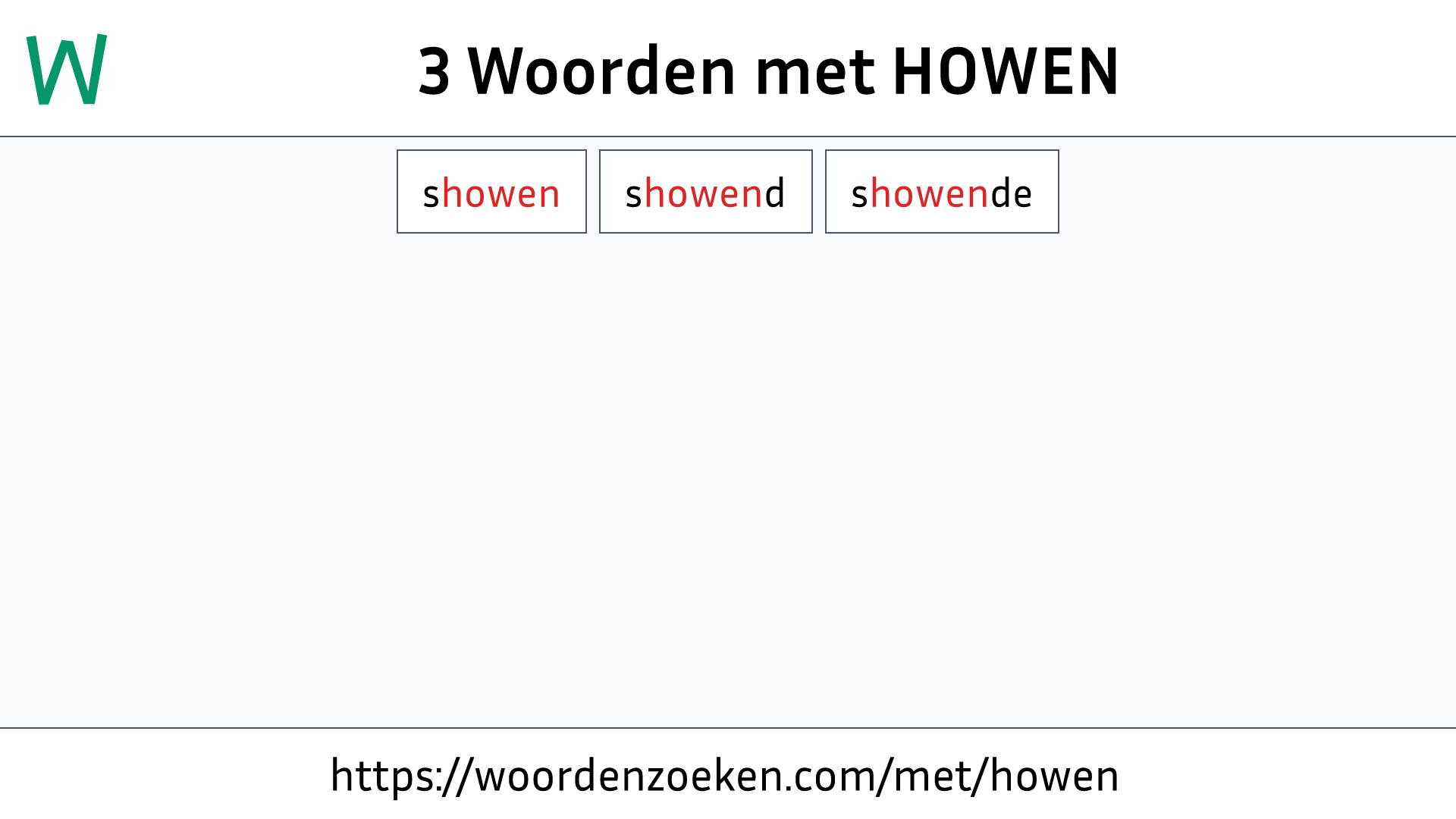 Woorden met HOWEN