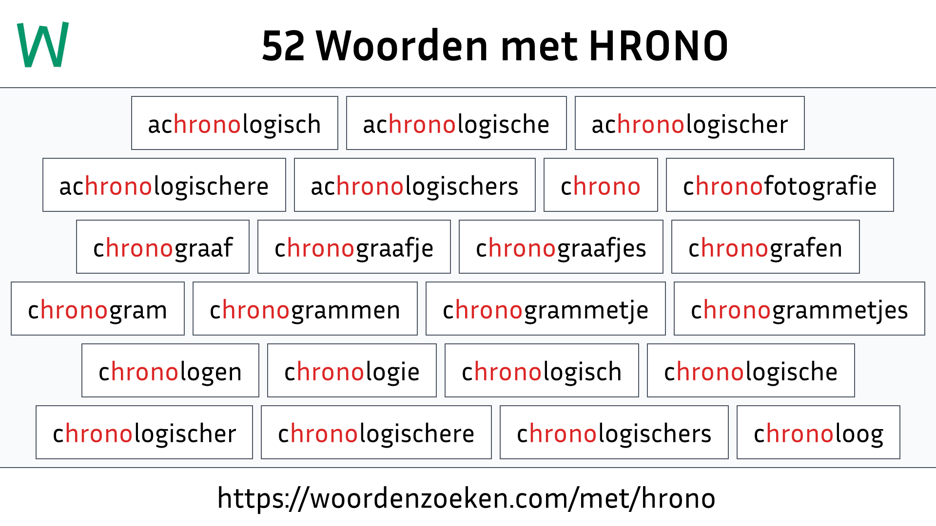 Woorden met HRONO