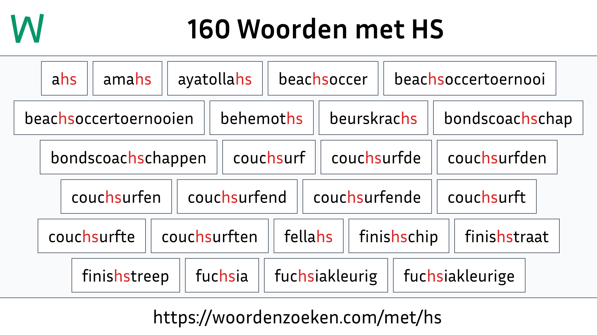 Woorden met HS