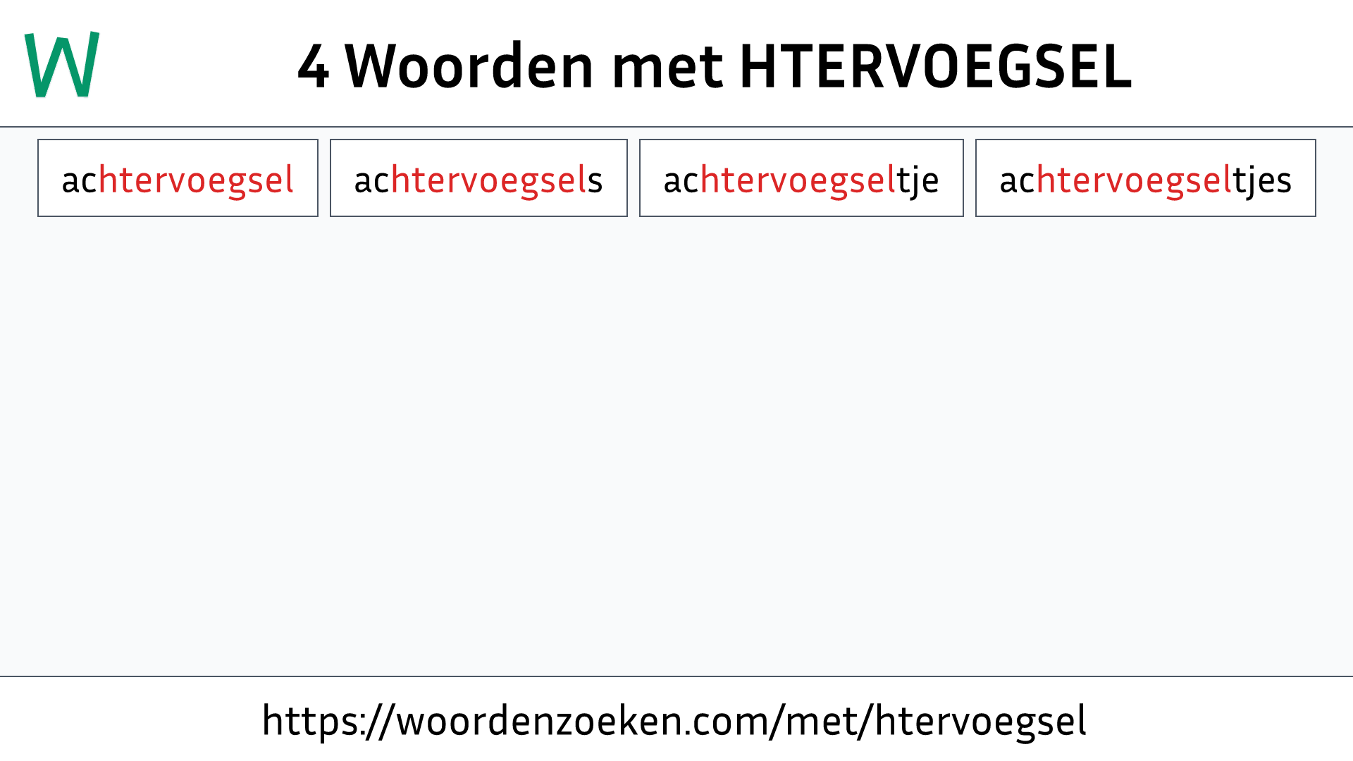 Woorden met HTERVOEGSEL