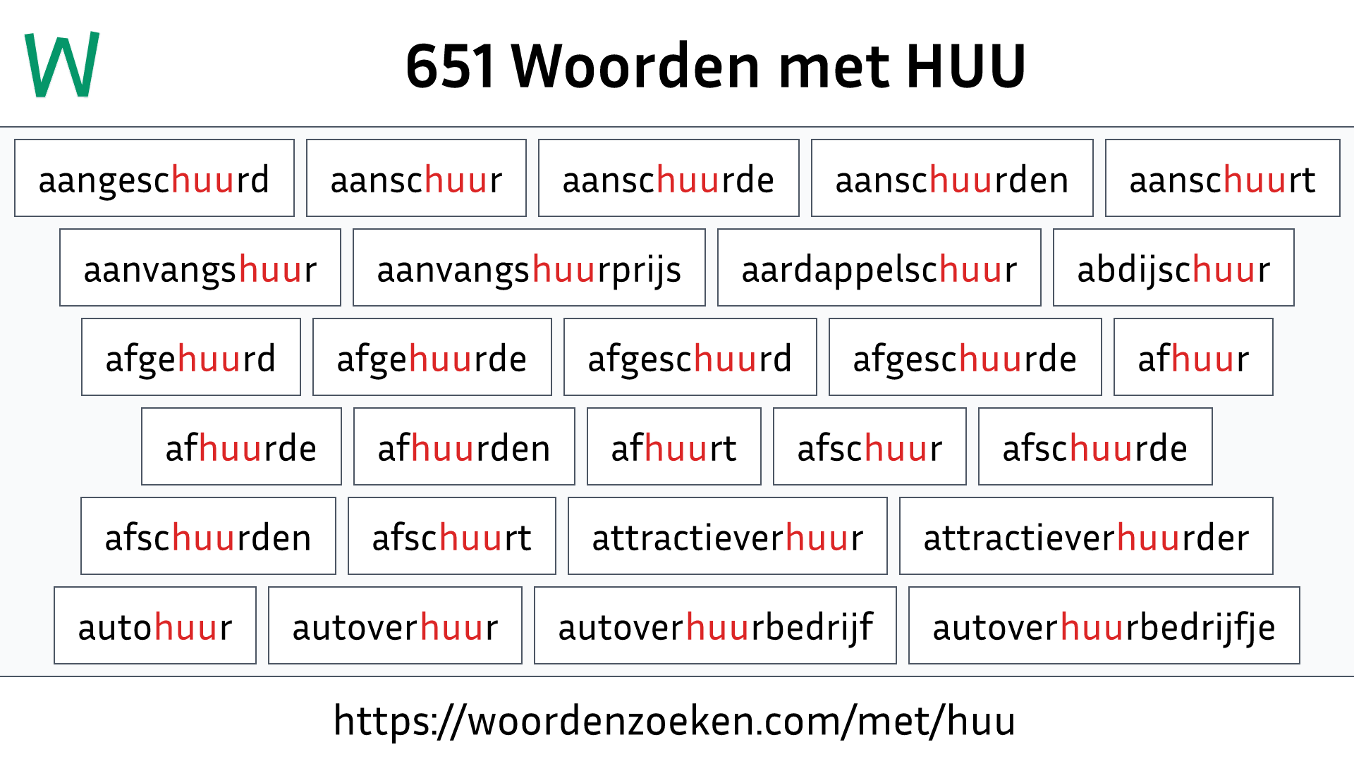 Woorden met HUU