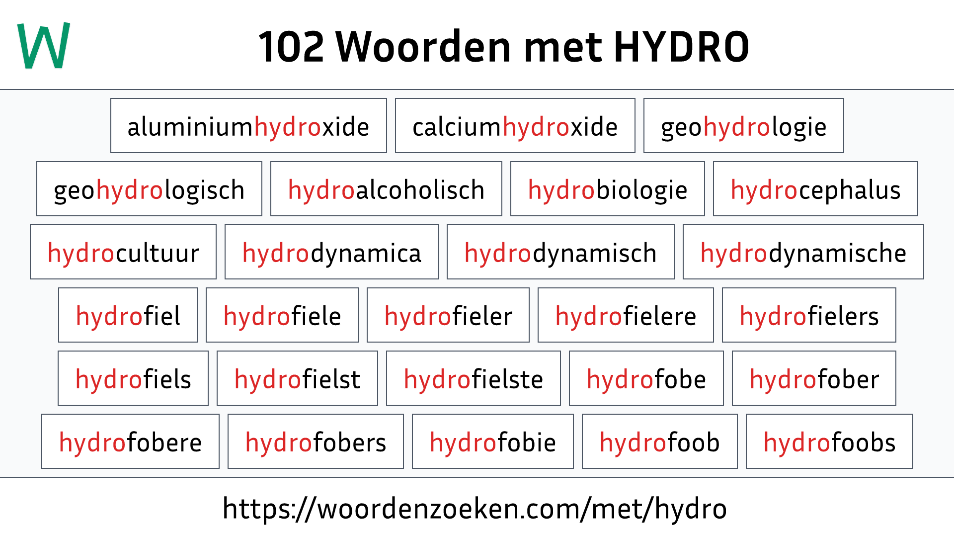 Woorden met HYDRO