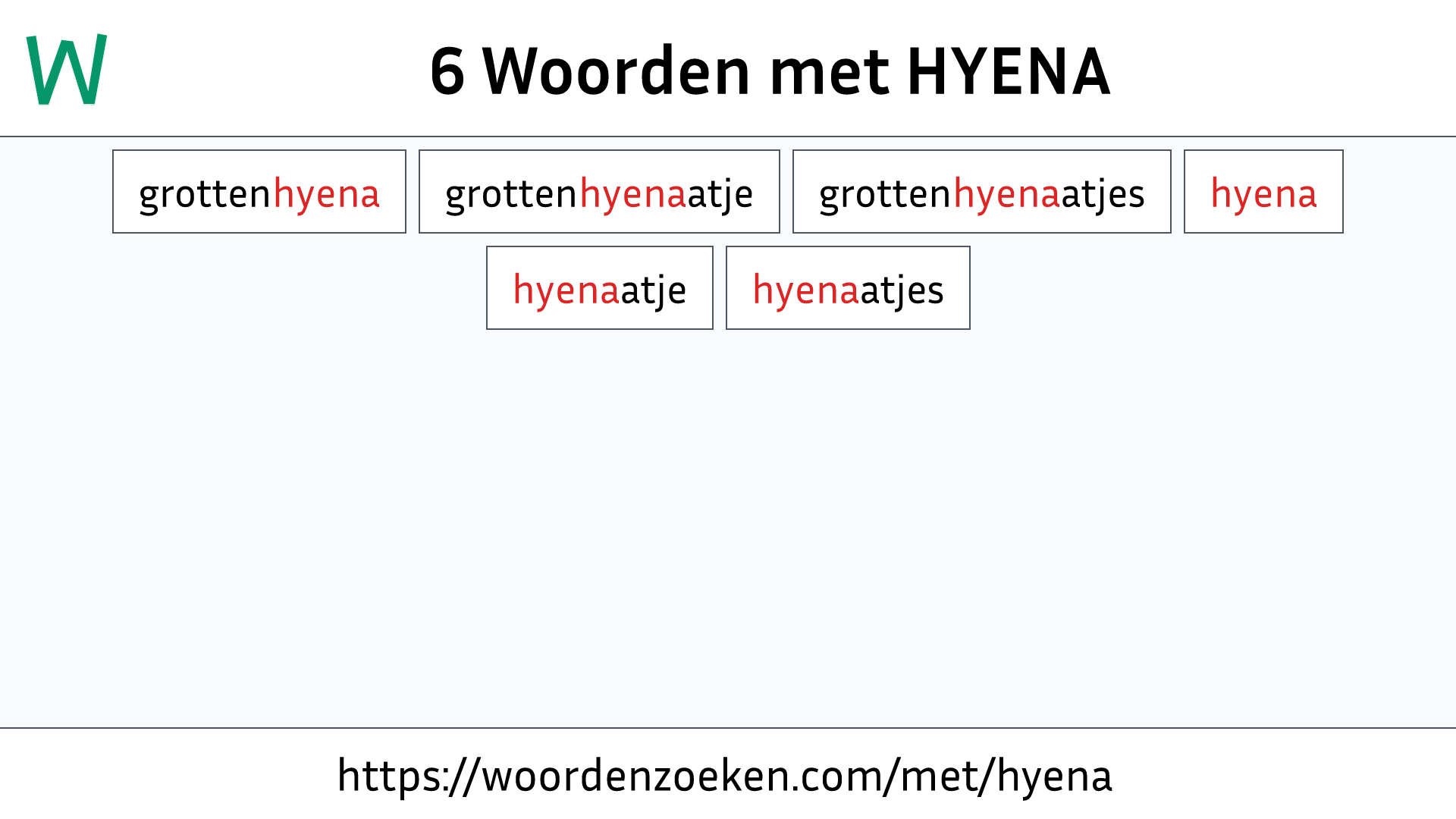 Woorden met HYENA