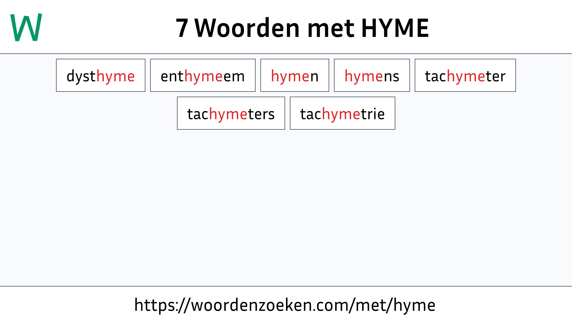 Woorden met HYME