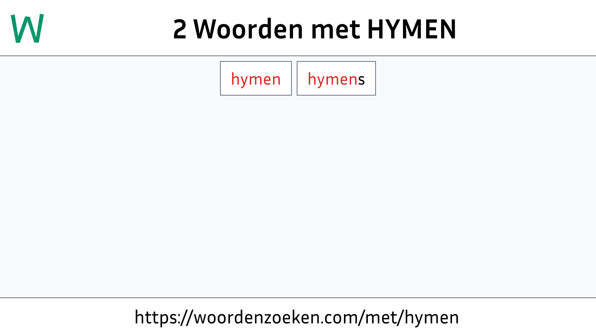 Woorden met HYMEN