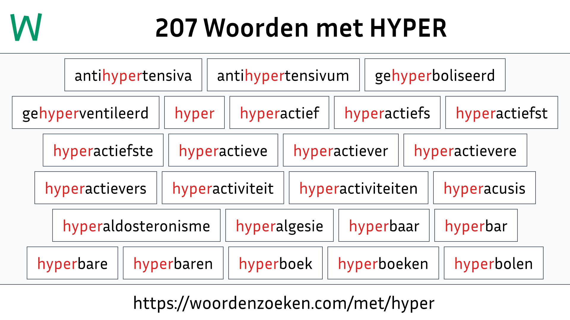 Woorden met HYPER