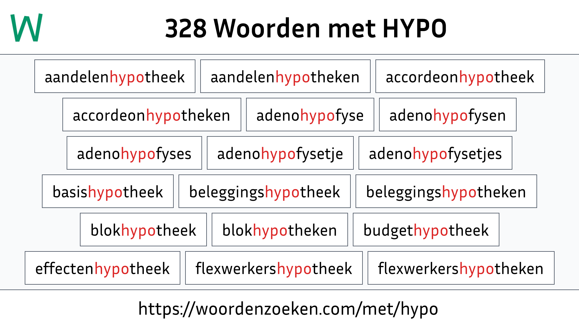 Woorden met HYPO