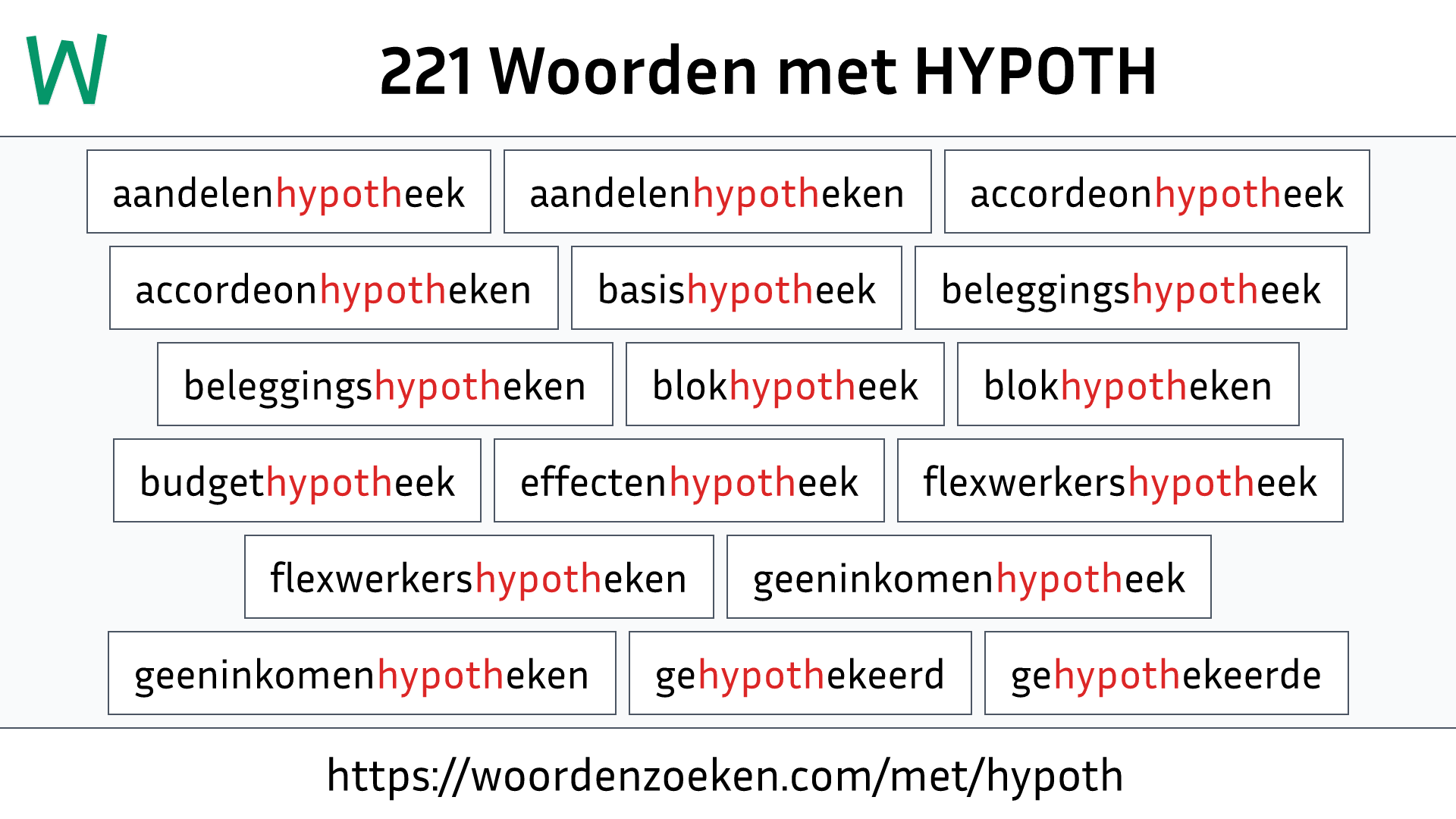 Woorden met HYPOTH