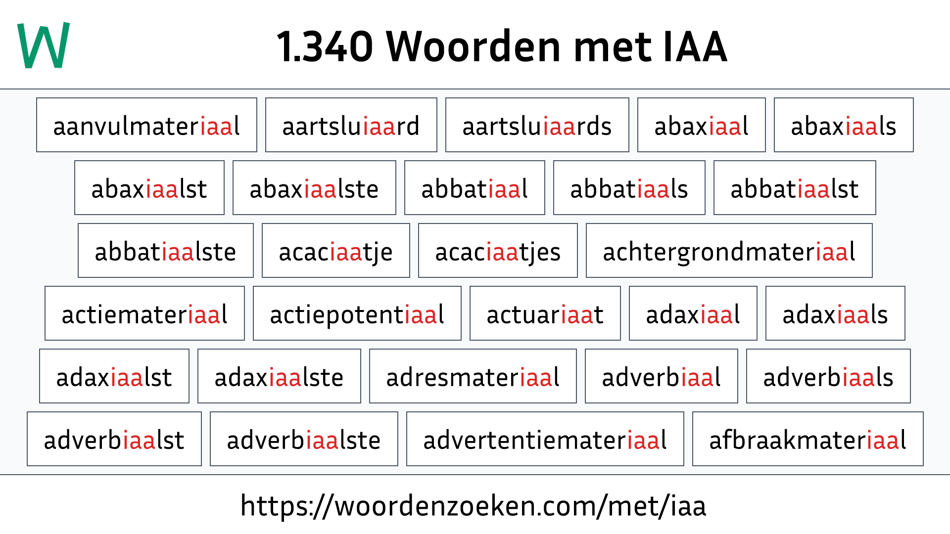 Woorden met IAA