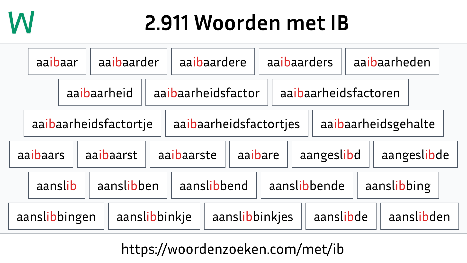 Woorden met IB