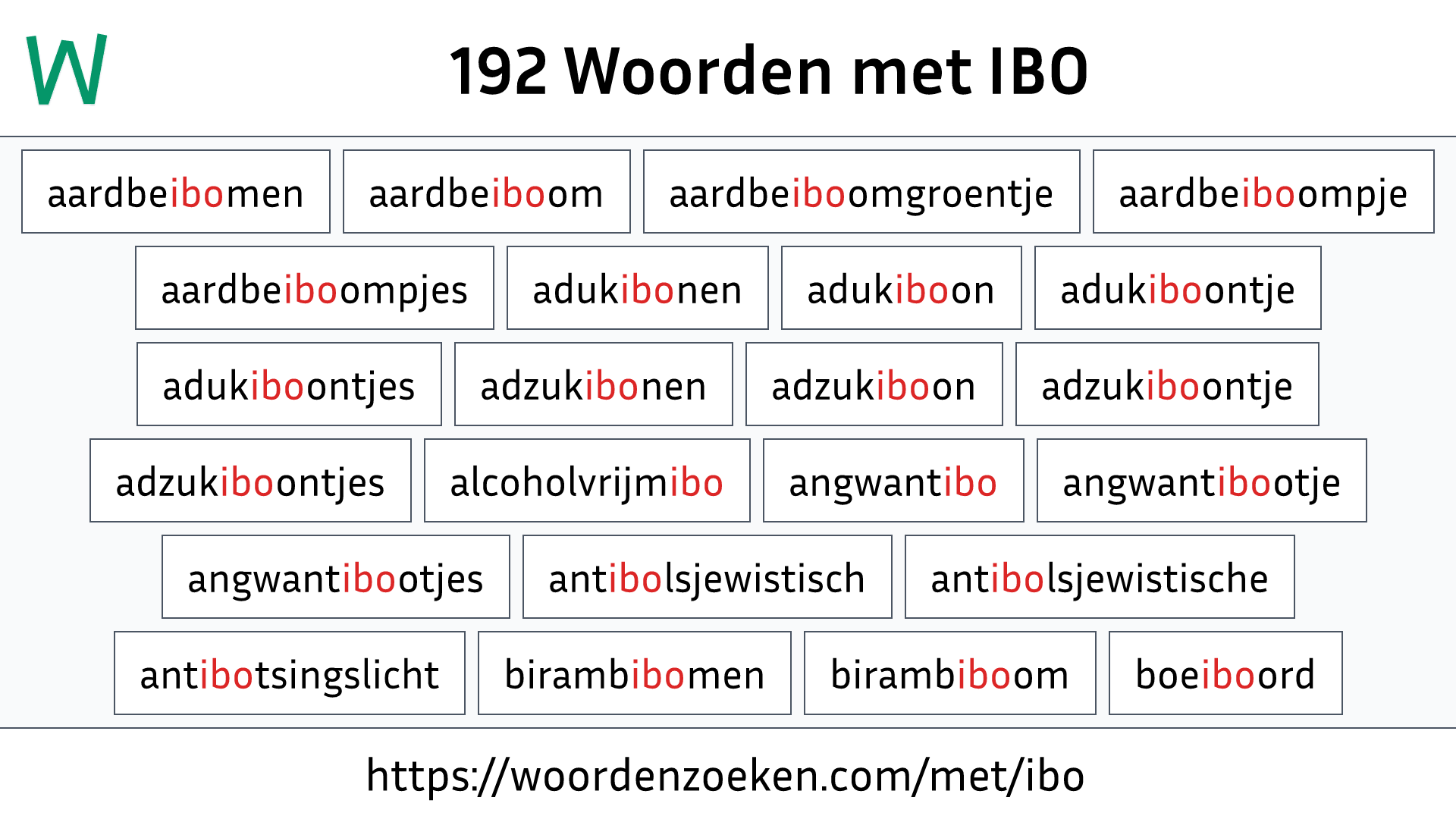 Woorden met IBO