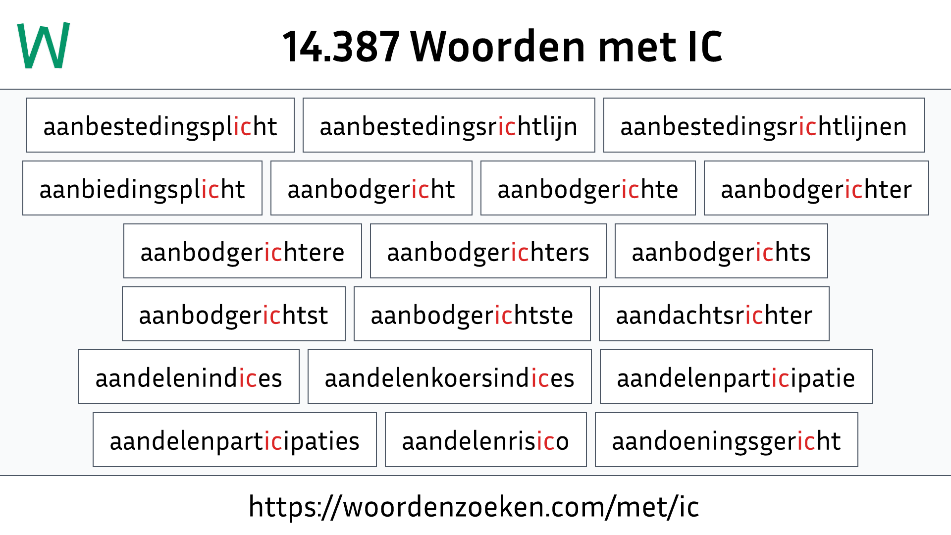 Woorden met IC