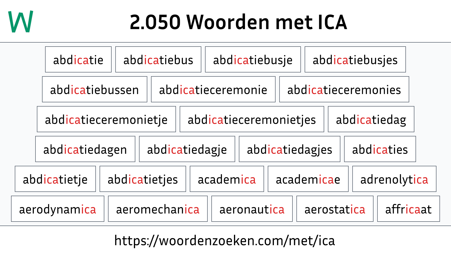 Woorden met ICA