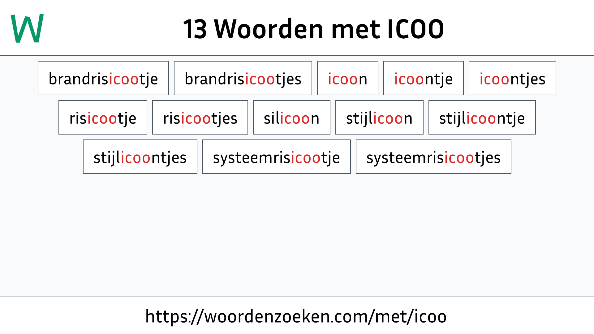 Woorden met ICOO