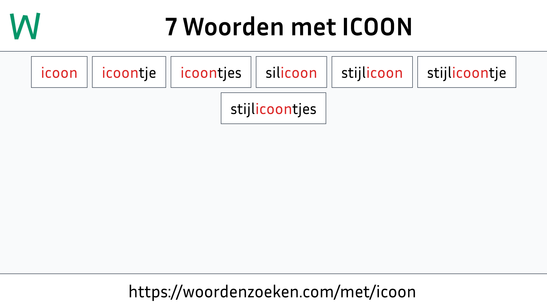 Woorden met ICOON