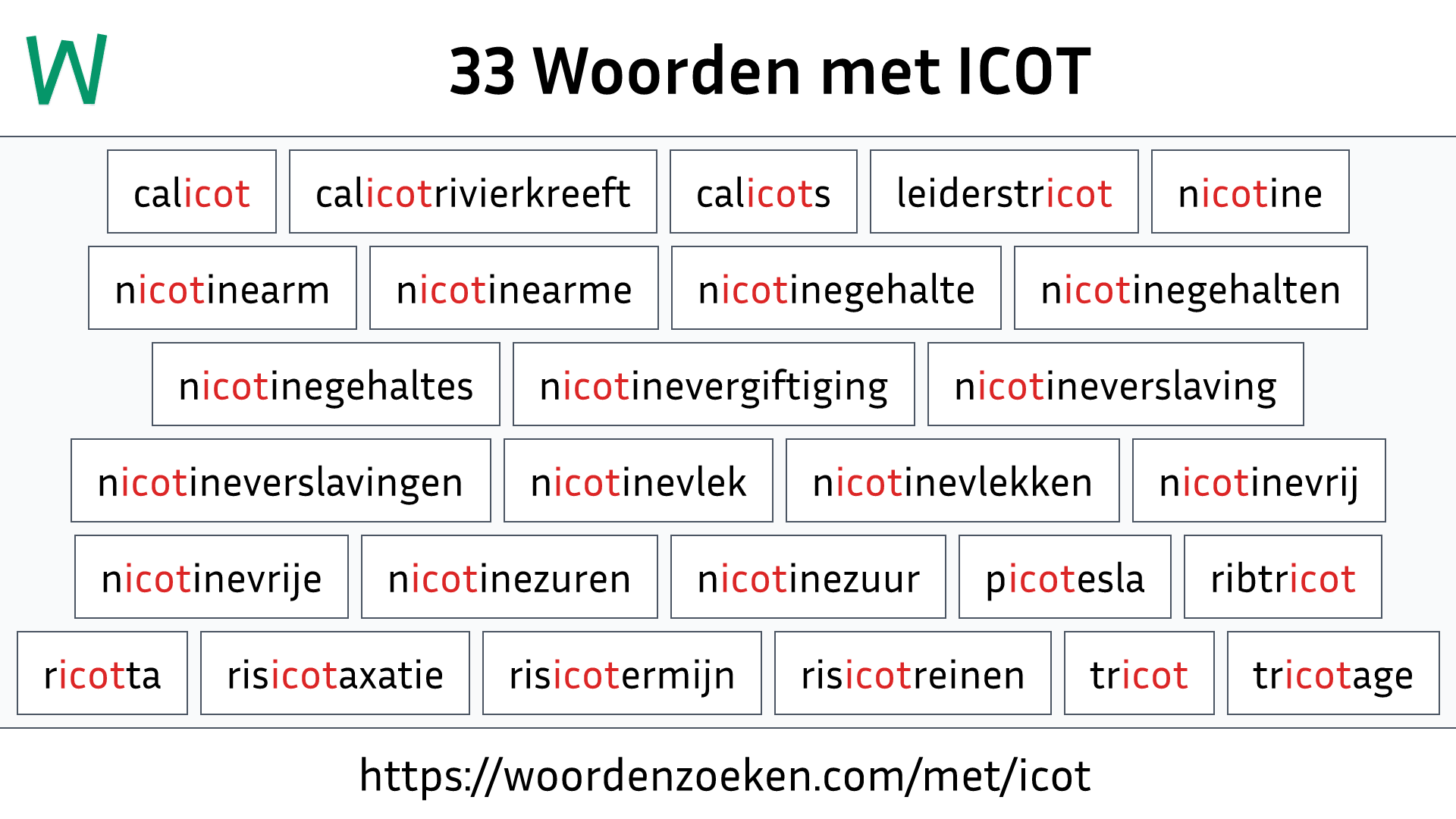 Woorden met ICOT