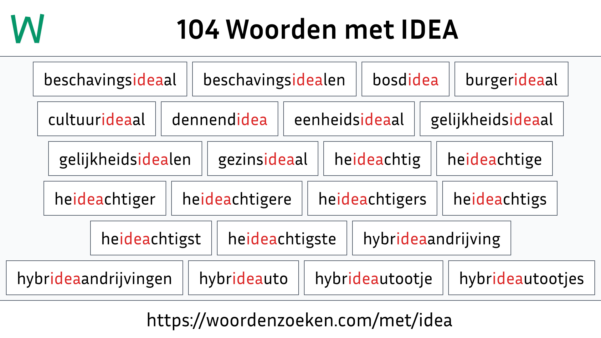 Woorden met IDEA