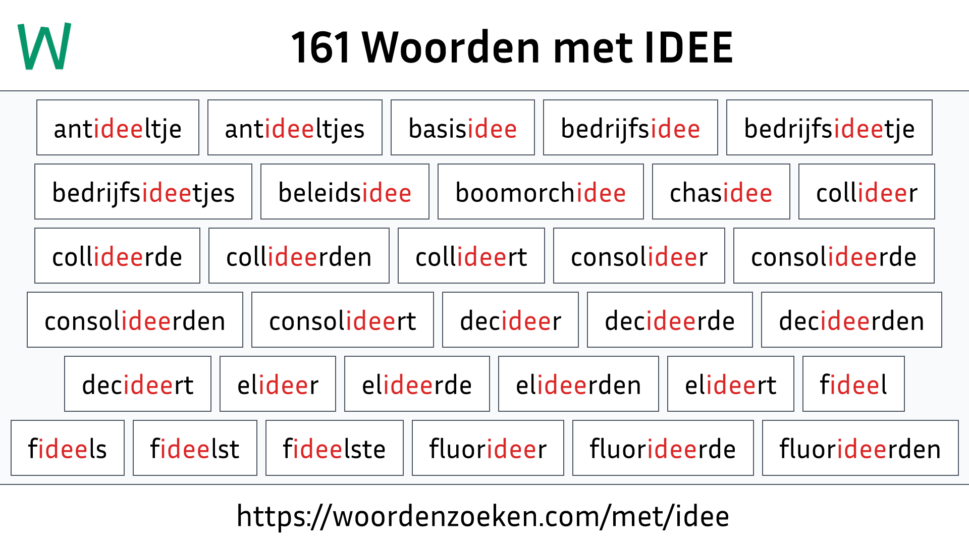 Woorden met IDEE