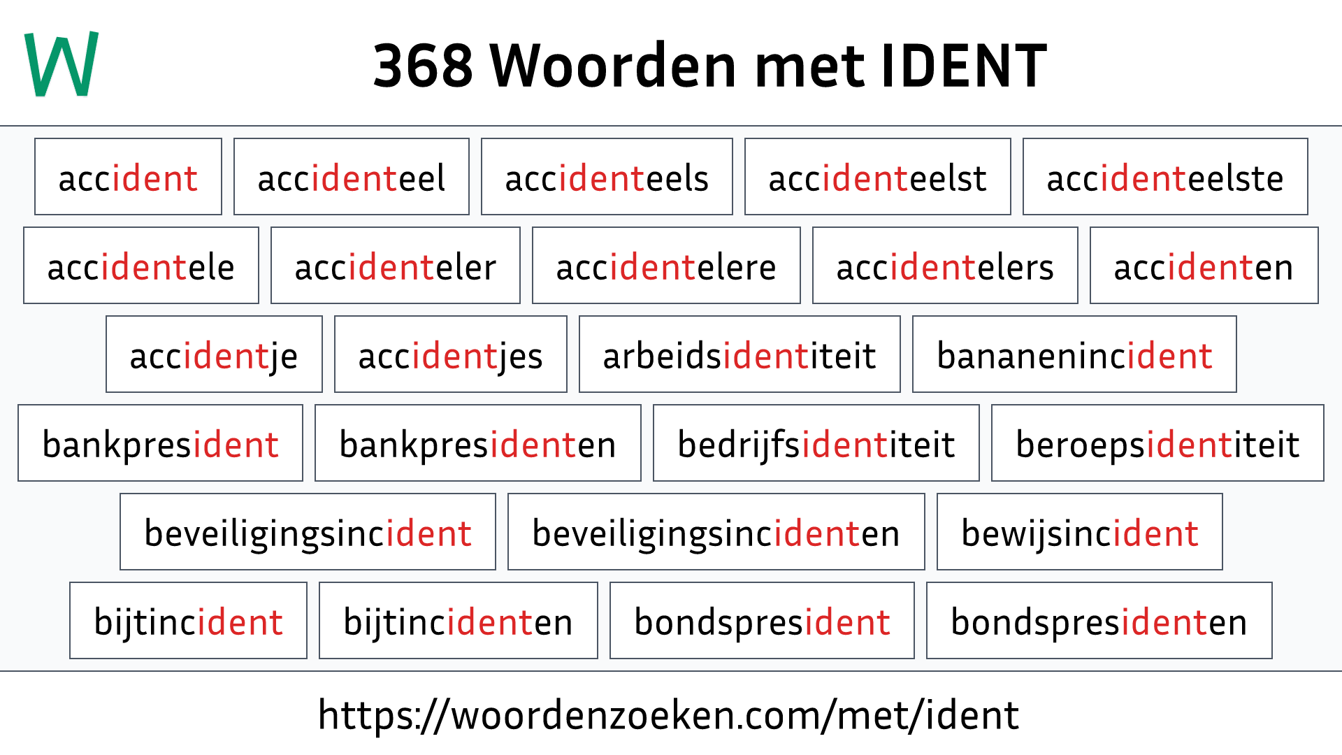 Woorden met IDENT