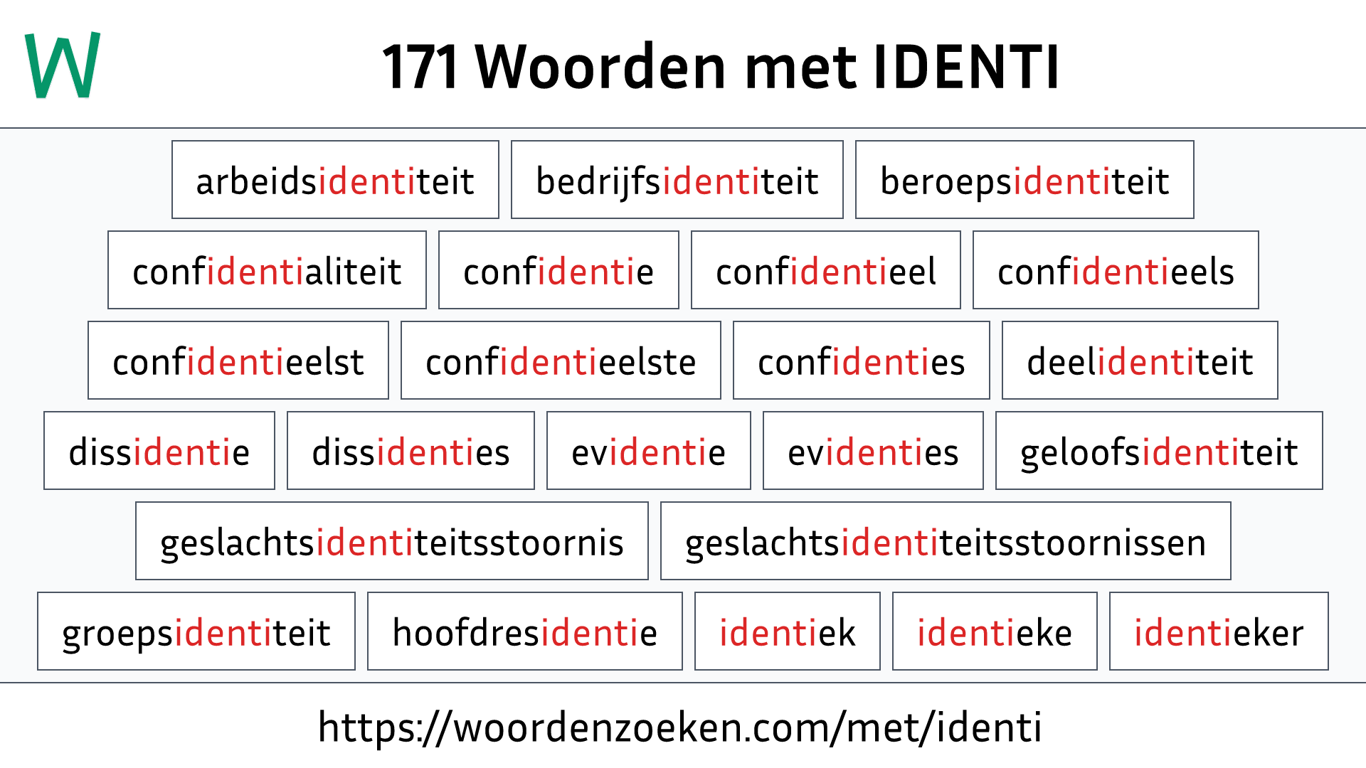 Woorden met IDENTI