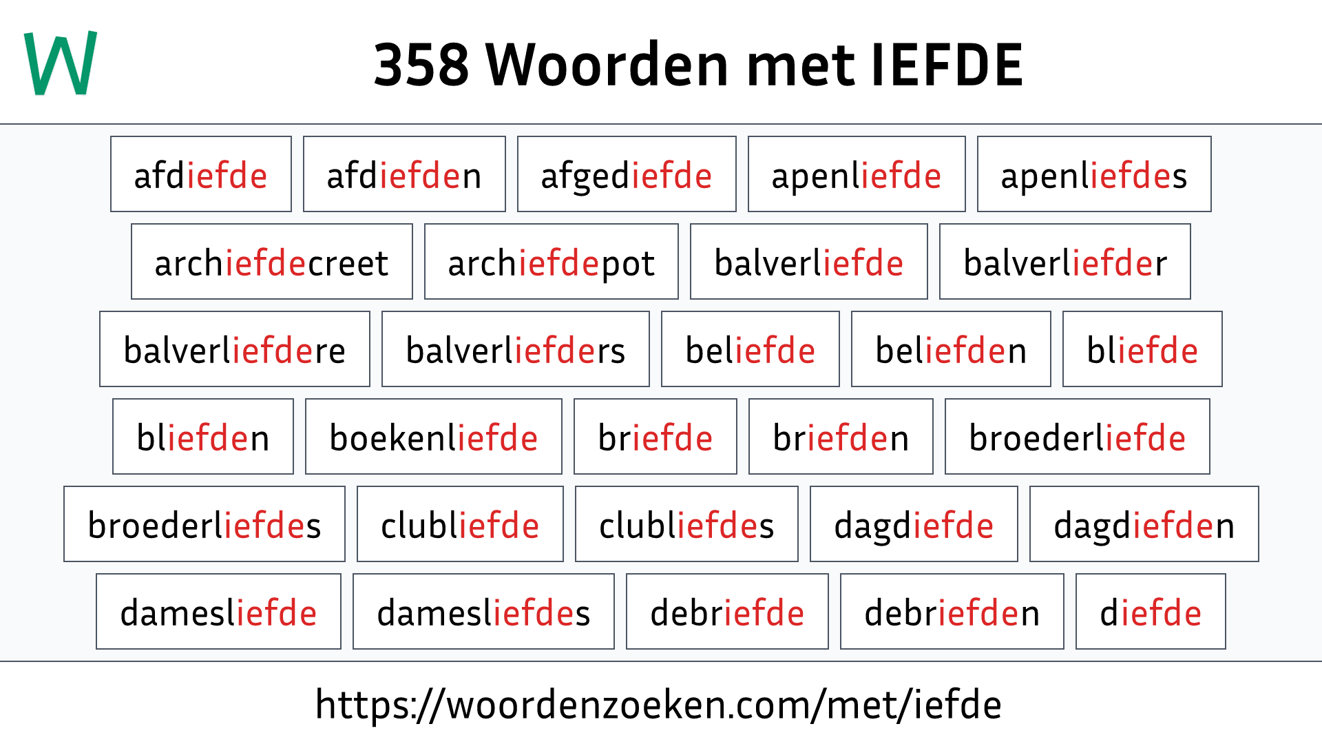 Woorden met IEFDE