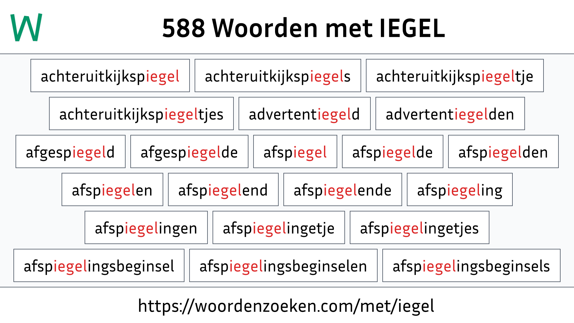 Woorden met IEGEL