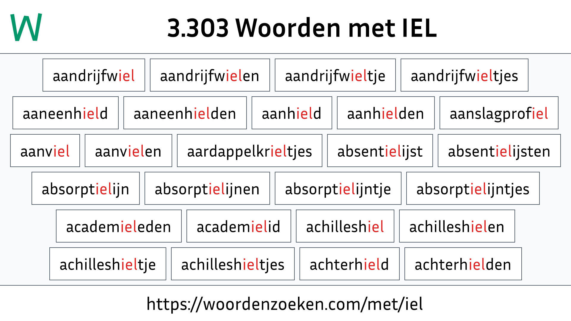 Woorden met IEL