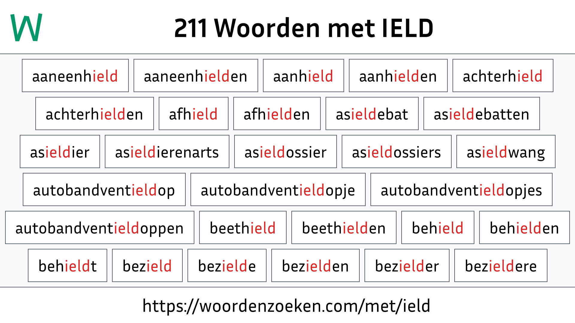 Woorden met IELD