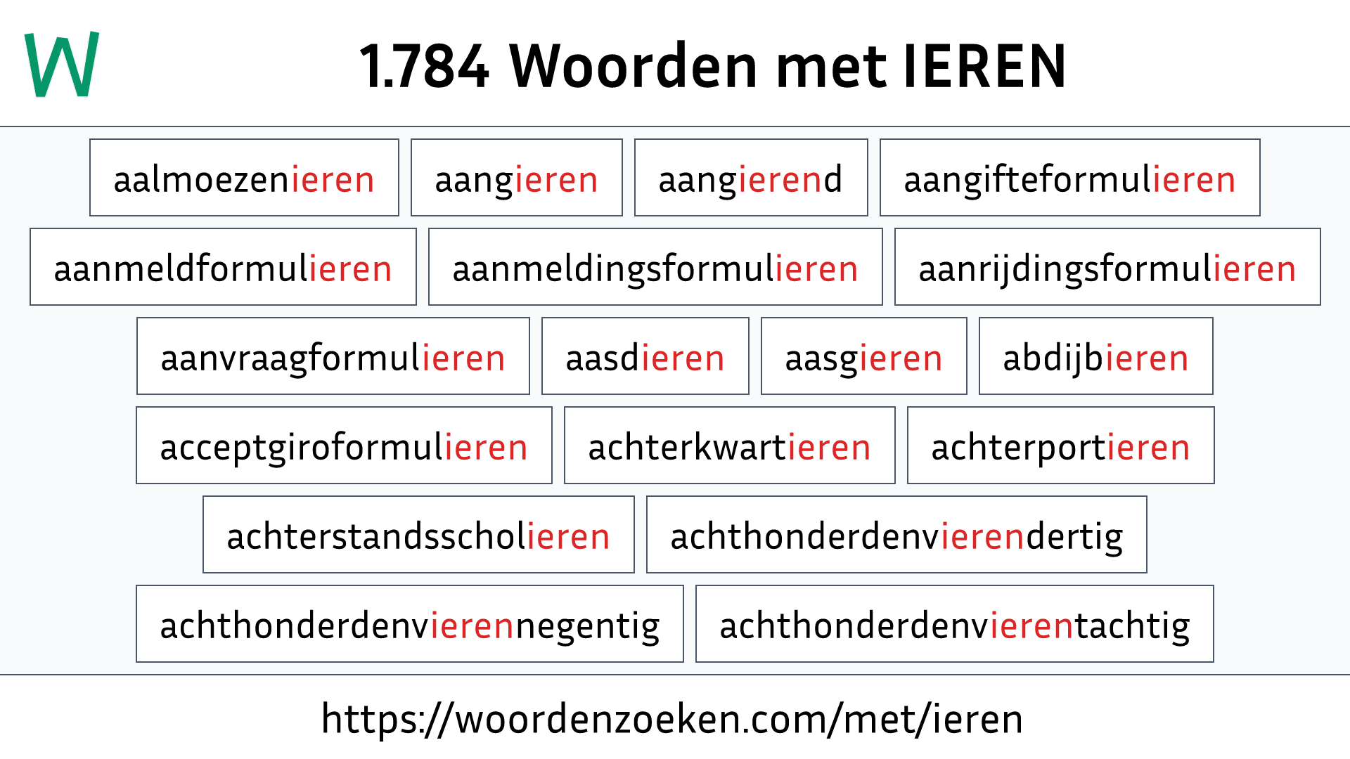 Woorden met IEREN