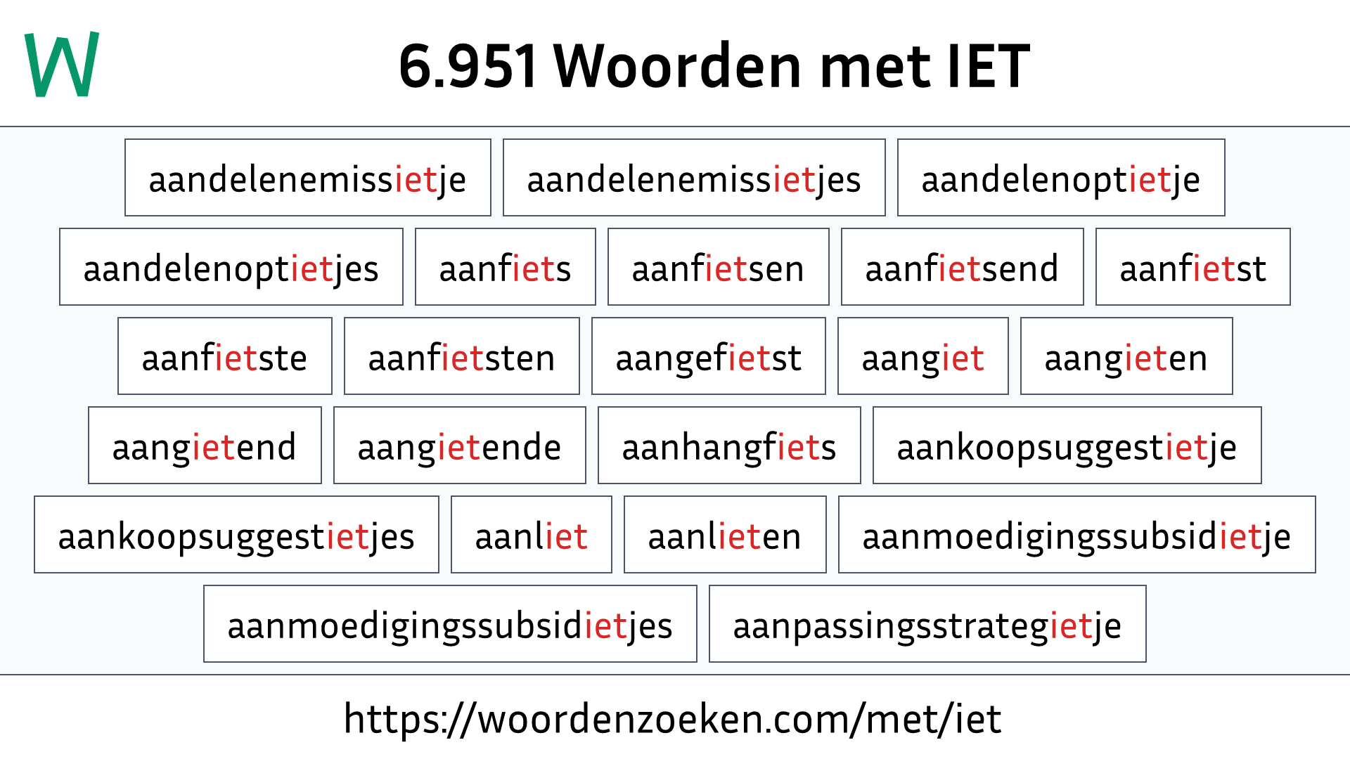 Woorden met IET