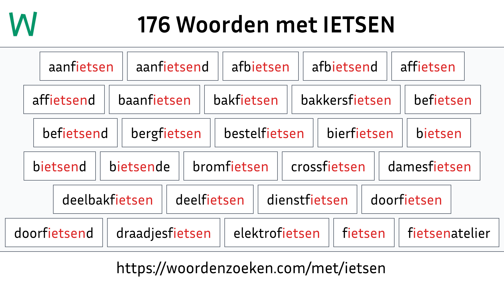 Woorden met IETSEN