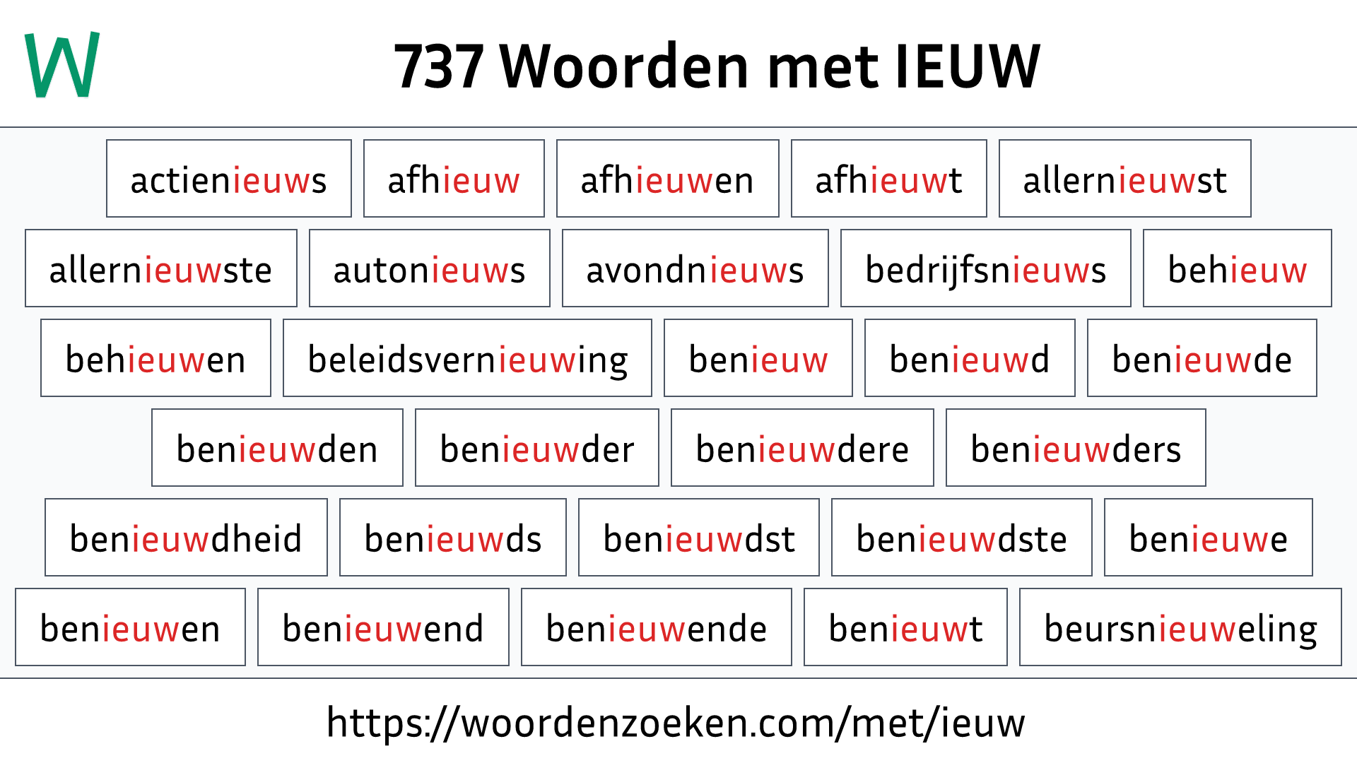 Woorden met IEUW