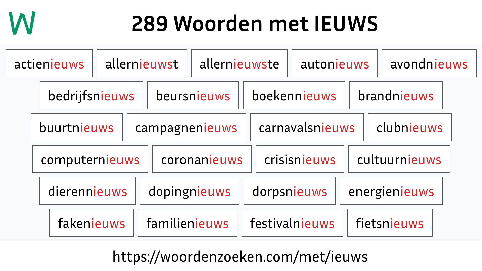Woorden met IEUWS