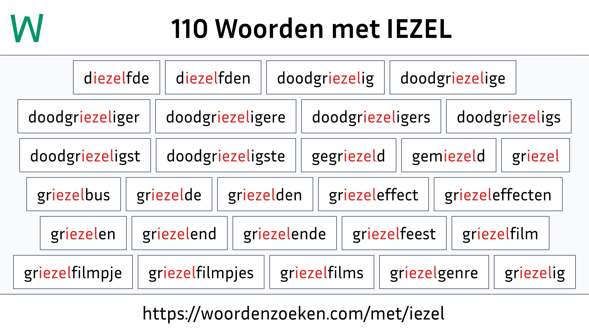 Woorden met IEZEL