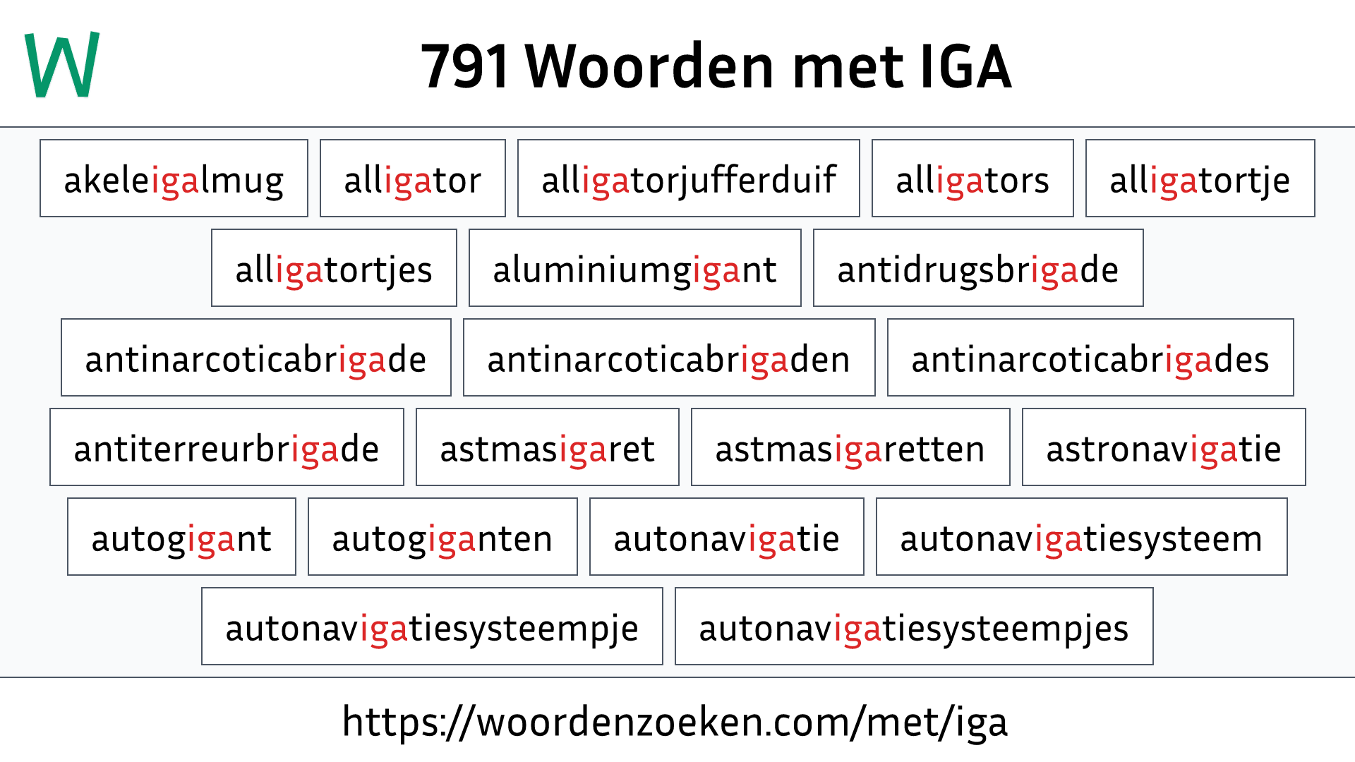 Woorden met IGA