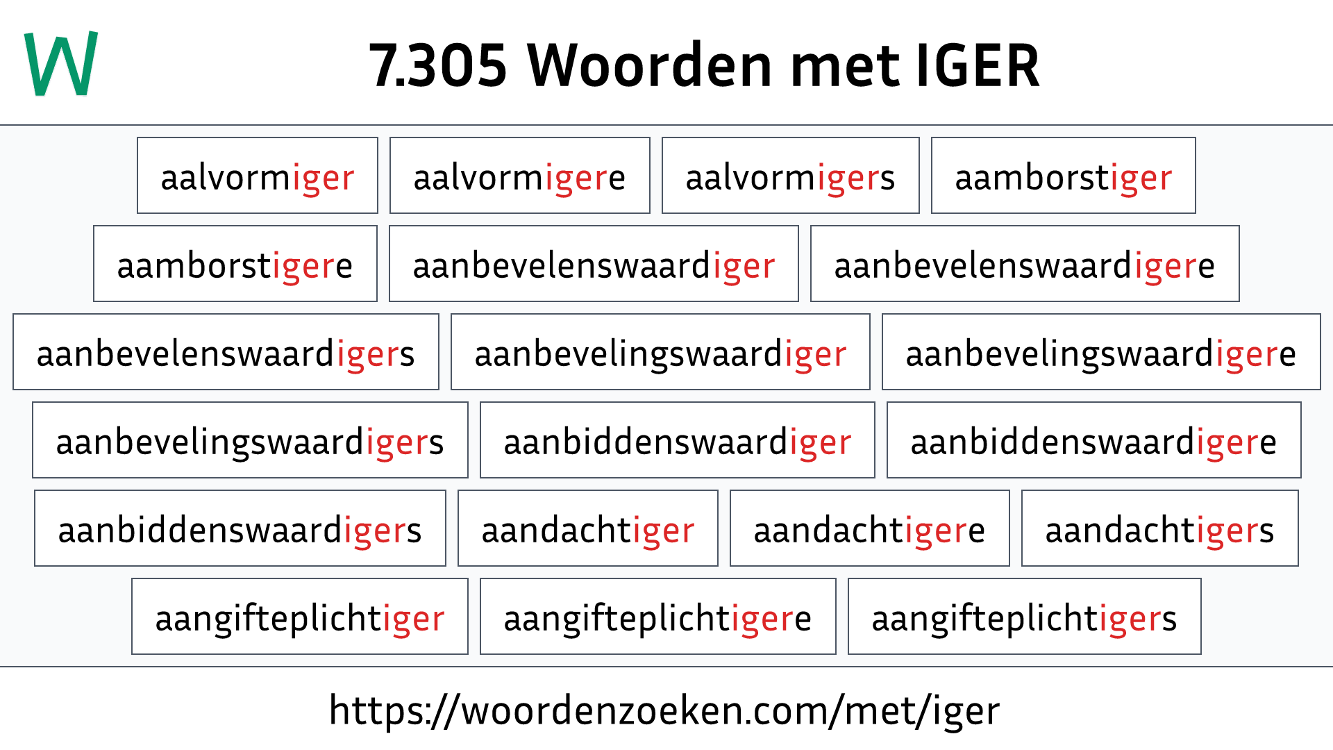 Woorden met IGER