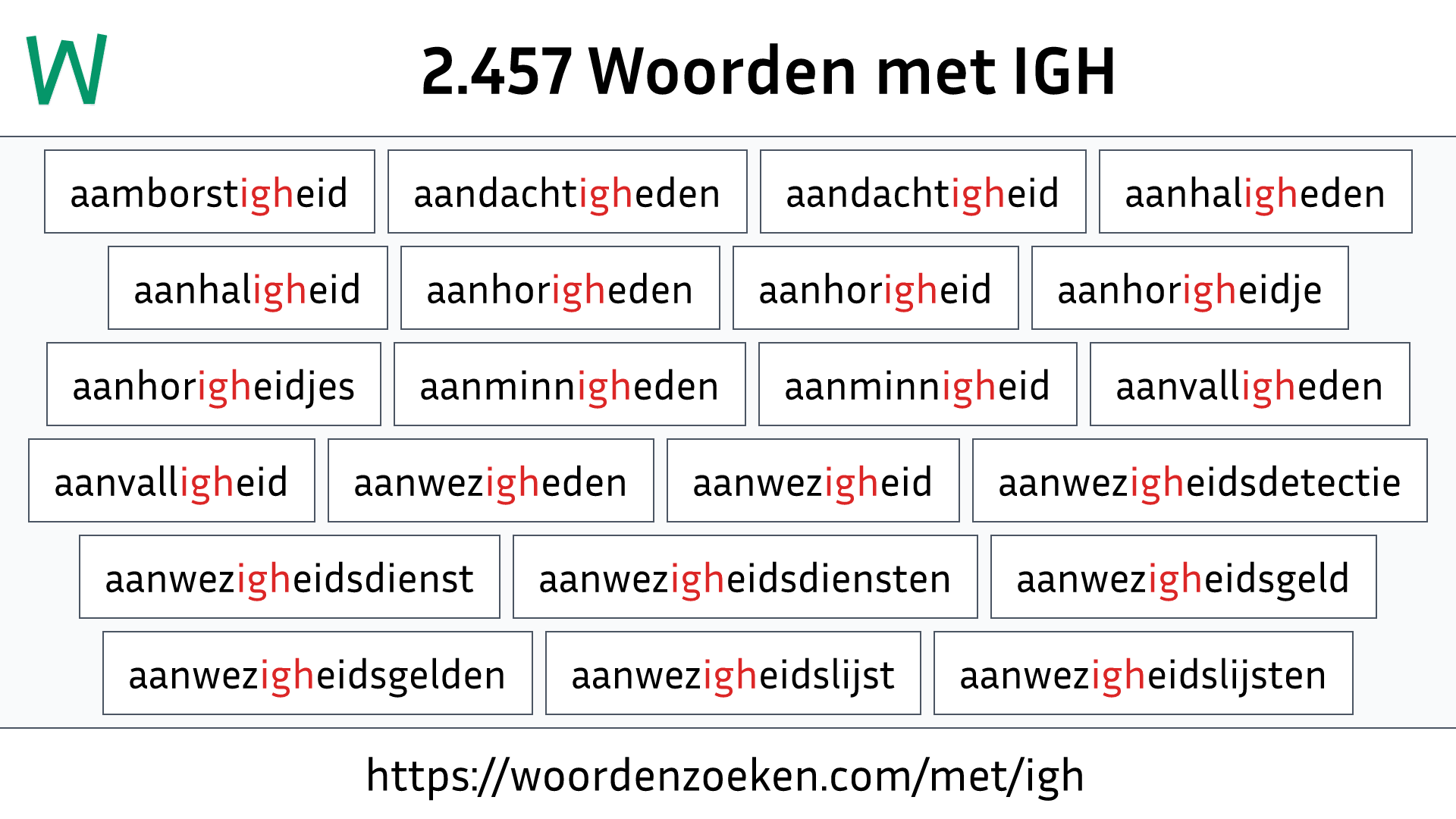 Woorden met IGH