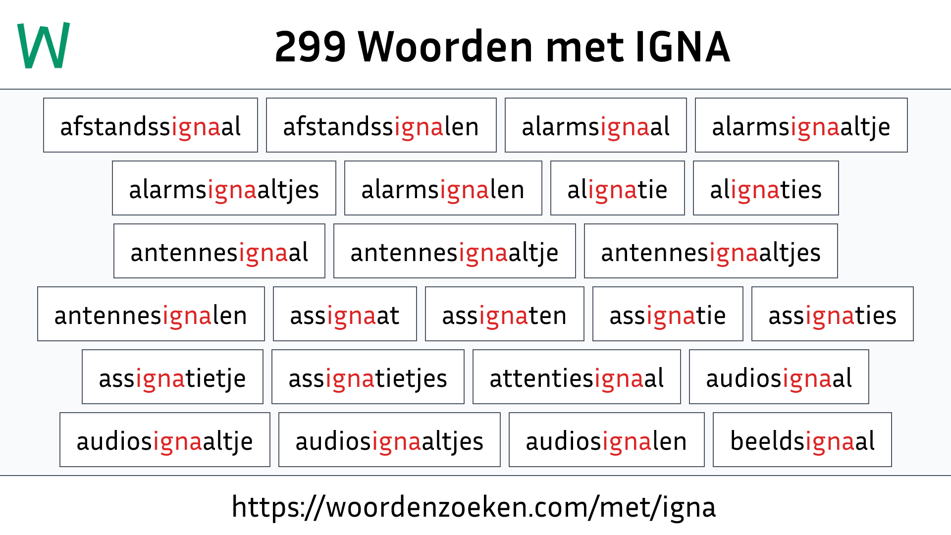 Woorden met IGNA