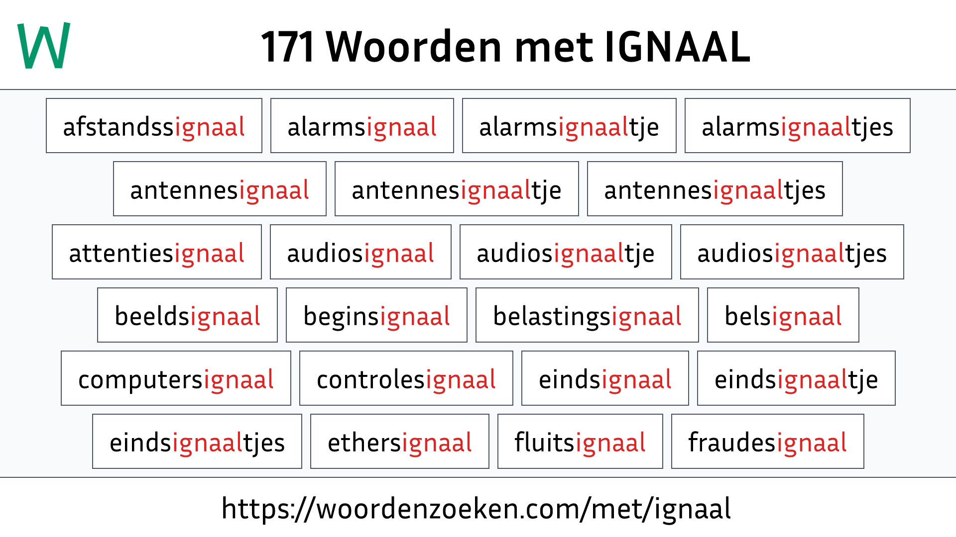 Woorden met IGNAAL