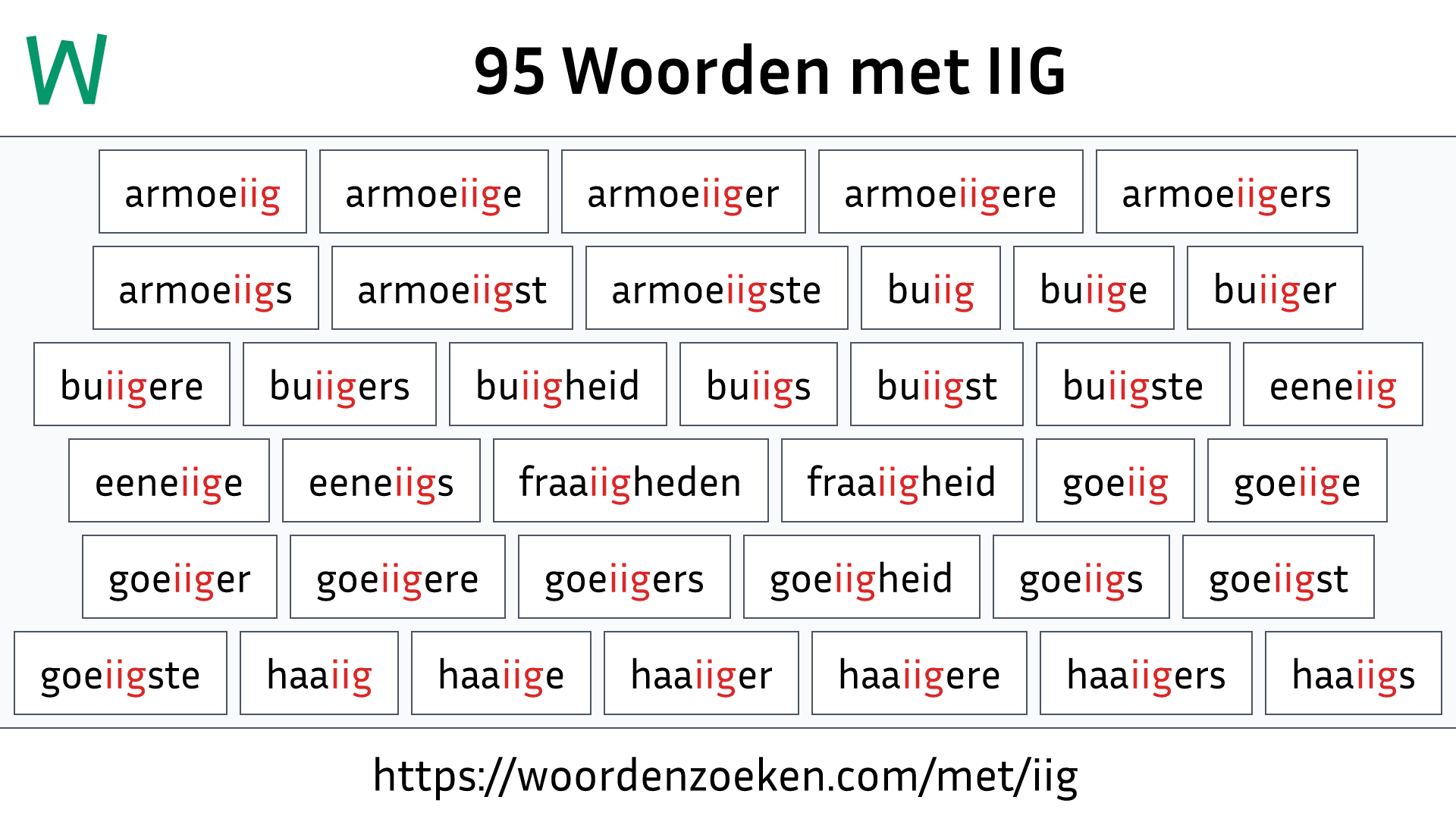 Woorden met IIG