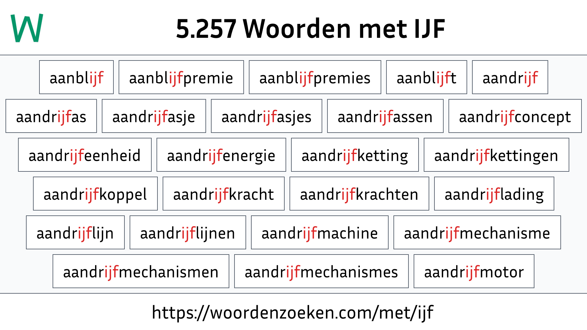 Woorden met IJF