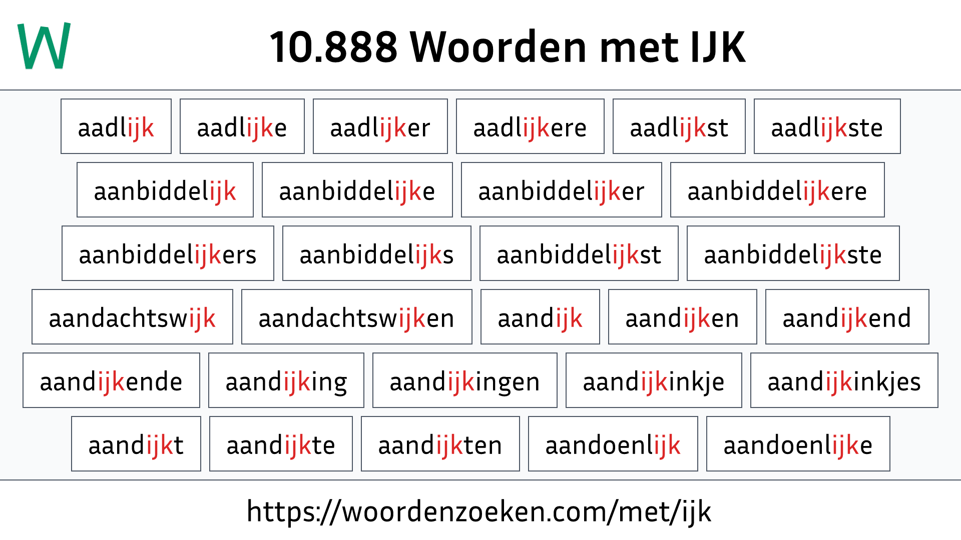 Woorden met IJK